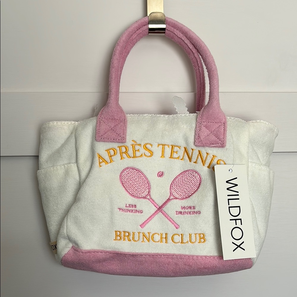 Wildfox Pink and White Crossbody Bag with Graphic Design